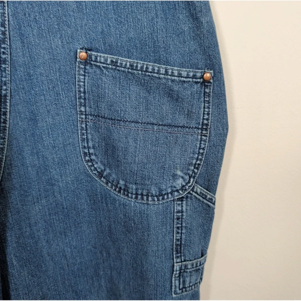 Vintage Old Navy 90s Y2K Blue Denim Overalls Bibs Size Small Jean Carpenter Bib